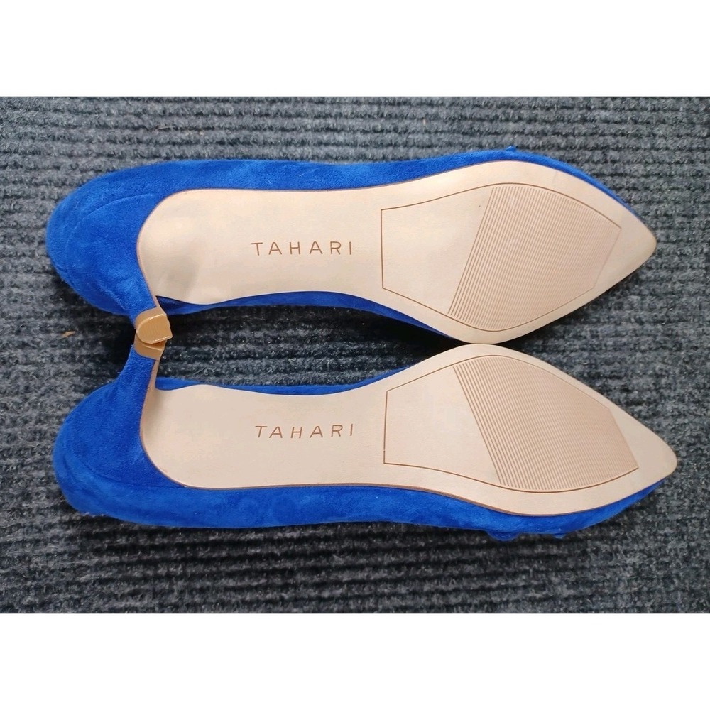 Tahari Rolan Cobalt Blue Suede Kitten Heel Size 7.5 - Picture 3 of 3